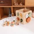 Wooden Activity Cube Toys Color Learning for Baby 1 2 3 Year Old Boys Girls. 