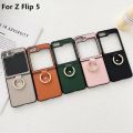 For Samsung Z Flip 1 2 3 Case With Ring Buckle Retro PU Leather Shockproof Phone Case For Samsung Galaxy Z Flip 4 5.
