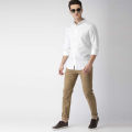 White Cotton Casual Shirt for Men.