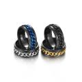 Fashion Charm Jewelry Ring Men Black Stainless Steel Rings.