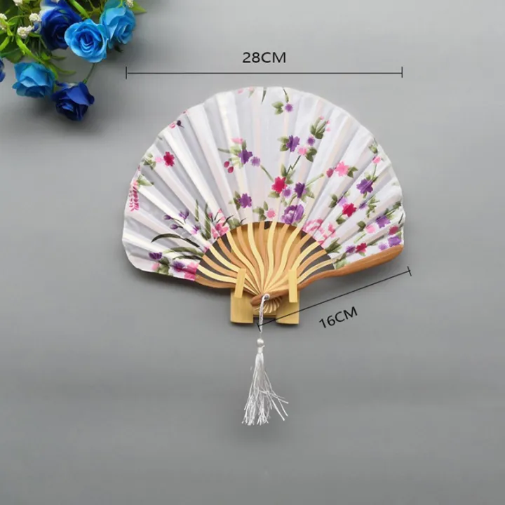 1pc%20Japanese%20Style%20Retro%20Shell%20Shaped%20Fan%20Silk%20Cloth%20Bamboo%20Folding%20Fans%20Wedding%20Hand%20Fans%20Single-side%20Flower%20Curved%20Fanbone%20-%20Image%202