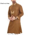 Brown chest Embroidery Panjabi for men. 