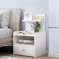 Bedside Table with Lock Drawer, Bedside Table Simple Small Nightstand Multifunctional Bedside Cabinet Scandinavian Style Bedroom Drawers Side Table End Table with Storage Shelf Chest of Drawers Bedroom Design by Nahid Furniture24x16x12".