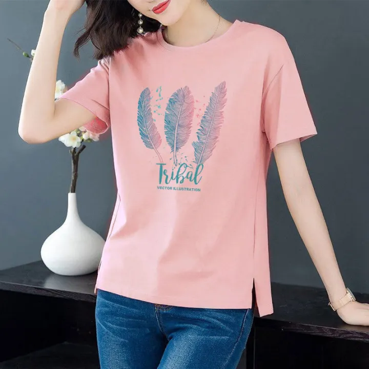 Women's%20superior%20Printed%20Pink%20Pata%20Design%20t%20shirt%20Collection%20By%20PONNO%20BAZAAR%20-%20Image%203