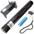 Green Laser Pointer with On/Off Lock (532 nm, Green) Party Pen Disco Light 5 Mile with Battery Indoor and Outdoor Black.