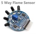 5 Way Flame Sensor For Fire Detection Module 5 Way IR Flame Sensor Module Detector Smart Sense 5 LED Flame Sensor 14 Pin Fire Fighting Light Detection. 