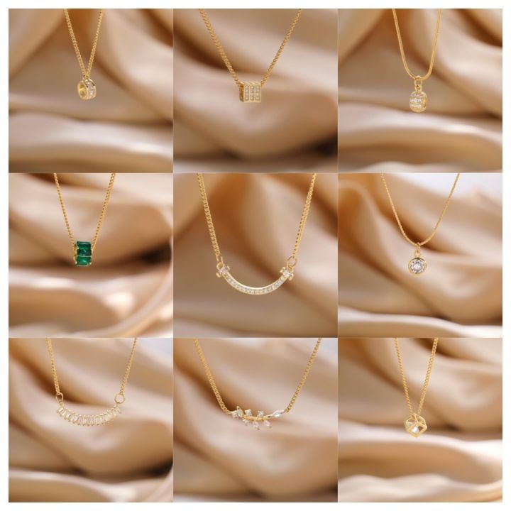 Exquisite Crystal Necklace Gold Metal Clavicle Chain Elegant Women