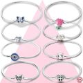 High Quality 925 Silver Bracelet Fit Original Pandora Charms Pendant Jewelry Gift Cute cat Tulip Unicorn Snake Bone Chain BruberryBe.