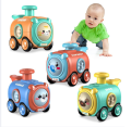 Baby Train Toy Baby Train Toy Whistleless Press-and-go Mini Vehicle Lovely Cartoon Animal Slide Car Boys Girls Gift Rotate Face Toy -1 PCS.