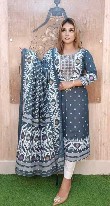 Latest Collection New Screen Print Cotton Three Piece Salower Kameez for women