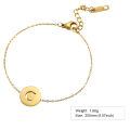 Alphabet A-Z Round Pendant Bracelets Stainless Steel Bracelets for Men Women Trend Jewelry for Party Gift (17+5CM). 