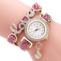 【Hannah Martin Store】Fashion Women Multi-layer Bracelet Watch Alloy Crystal Love Letter Wristwatch Jewelry. 