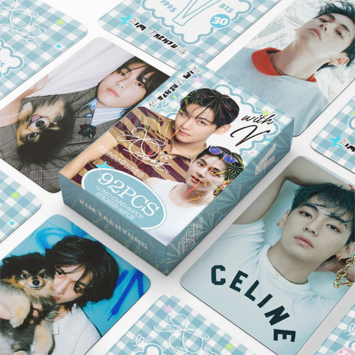 V Taehyung 55Pcs/Box K-POP BTS DECO KIT Photocard/Lomocard | Daraz