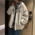 insHong Kong Style Cardigan Sweater Men's Autumn and Winter Korean Style Hooded Jacket Female Students Trendy Loose All-Match Couple Sweaterc. 