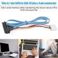 7 Pin SATA Serial ATA to SAS 29 Pin & 4 Pin Cable Male Connector Adapter-Blue. 