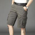 Summer Multi-Pocket Workwear Shorts Men's Loose Straight Casual Sports Capris Cotton Large Size Fifth Pants Tide. 
