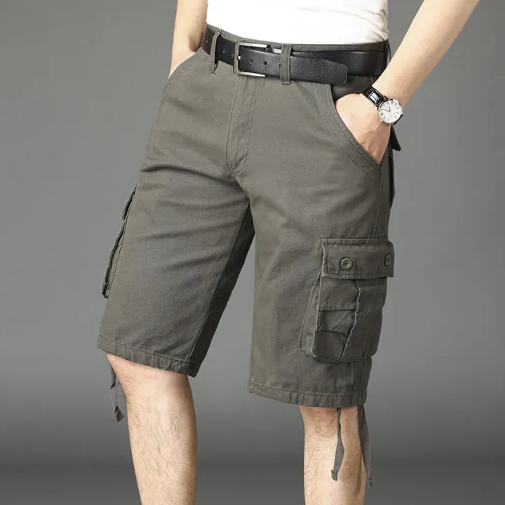 Summer%20Multi-Pocket%20Workwear%20Shorts%20Men's%20Loose%20Straight%20Casual%20Sports%20Capris%20Cotton%20Large%20Size%20Fifth%20Pants%20Tide%20-%20Image%202