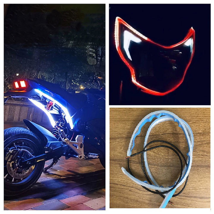 1 set 2 piss universal dual color 45cm drl LED Surface Surface Stripes Flexible Guide Stripes DC 12V Waterproof Auto Day Light
