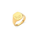 E.B.belle Engrave Jewelry Gift Minimalist Letter Word Suqare Stainless Steel Ring Water Resistant Gold Ring Plated For Women Girlymax Store. 