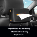 【Toy life hall】Car leather tissue box car sun visor tissue bag car interior central control storage box suitable for Honda CITY CIVIC HRV CRV Accord Odyssey VEZEL(# Black).