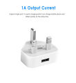 UK Wall plug power 3-pin plug adapter charger with 3 USB ports for mobile tablets Safe Portable. 