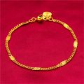 Gold Bracelets For Women 24k Real Gold Plated Link Chain Bracelet Girls Wristband Pulsera Mujer Dubai Jewelry Accessories Gifts. 
