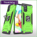 Phone Case Ring Stand Casing Shockproof Protection Cellphone Back Cover Shell For Samsung A02S (166.5mm) & Samsung A02S (164.2mm)/A03S India version 164.2mm.