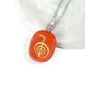 Reiki Natural Stones Necklace Lapis Lazuli Symbol Carving Energy Amulet Quartz Crystal Pendant Chakra Charm Yewelry. 