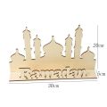 1set Wooden Plaque Ornaments Kareem Gift Eid Mubarak Decoration Accessories Ramadan Decoration Islamic Pendant Party Supplies. 