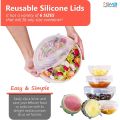 Safe Silicon Food Cover Set of 6pcs Kitchen Silicone Stretch Cover Seal Lid Preservation Vacuum Food Storage Wrap Bowl Cover.