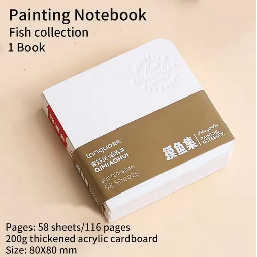 Languo%2058%20Sheets%20Drawing%20Notebook%20Thick%20Paper%20Sketchbook%20Portable%20Watercolor%20Book%20Gouache%20Notepad%20Art%20Supplies%20Stationery%20(80mmx80mm)%20-%20Image%205