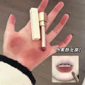 Milk velvet lipstick ~ matte matte velvet lip clay small square tube student white pseudo plain lip gloss BLACK NANA. 