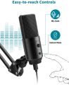 FIFINE K683A USB Desktop PC Microphone with Pop Filter for Computer and Laptop, Studio Condenser Mic with Gain Control Mute Button Headphone Jack for Gaming Streaming Recording YouTube, Extra USB-C Plug -K683A. 