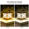 Auoyo Outdoor Pillar Lights Solar Charging IP65 Waterproof Column Lamp Column Post Lights Courtyard Lamp Headlight Pillar Fence Post Garden lights 2 Colors.