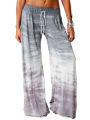 Women's Lounge Pants Loose Lace Up Casual Pants Gradient Tie-Dye Printed Yoga Sport Long Pnats Wide Leg Pants. 