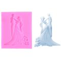Silicone mold Bride and Groom clay resin silicone mold.