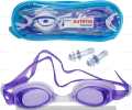 Professional Anti-Fog Swimming Goggles with Integrated Ear Plugs Crystal Clear Vision & Ultimate Waterproof Protection. 