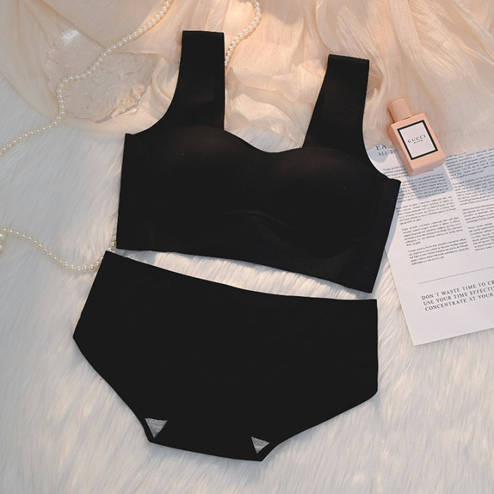 Korean%20Bra%20Briefs%20Set%20Women's%20Underwear%20Panty%20Fashion%20Push%20Up%20Bra%20Ice%20Silk%20Top%20Girl's%20Non%20Steel%20Ring%20Lingerie%20Suit%20-%20Image%203