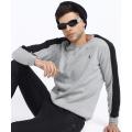 Ash Color Men Full Sleeve Solid Sweatshirt. 