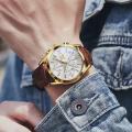 Olevs Brown 3 Pus Leather Analoge Wrist Watch For Men - Watch For Men. 