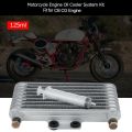 Motorcycle Engine Oil Cooler Cooling Radiator Kit 125Ml Aluminum Silver for Honda CB CG Engine. 