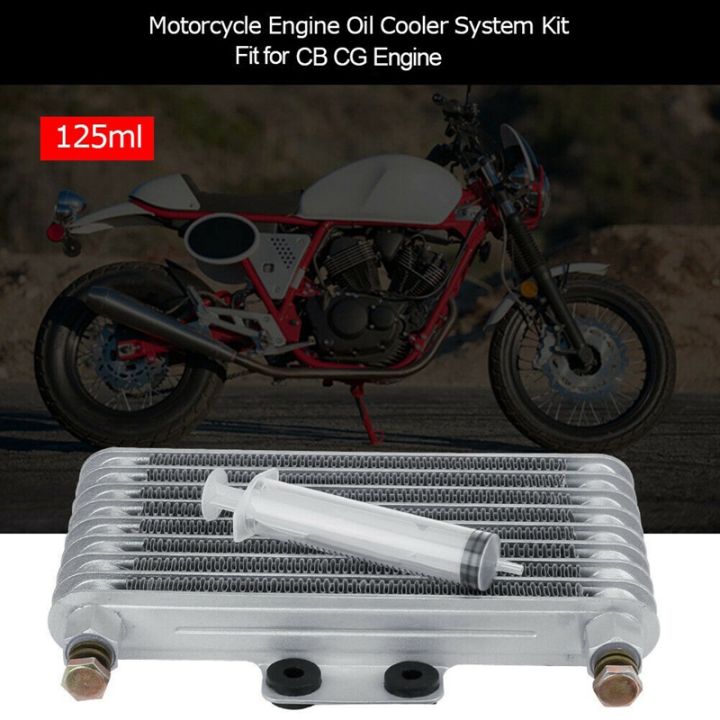 Motorcycle%20Engine%20Oil%20Cooler%20Cooling%20Radiator%20Kit%20125Ml%20Aluminum%20Silver%20for%20Honda%20CB%20CG%20Engine%20-%20Image%206