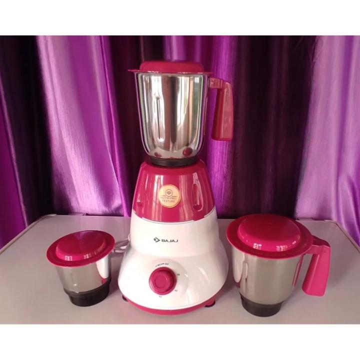 Bajaj GX 3702 750W Mixer Grinder with Anti-Bacterial Coating and Nutri-Pro Feature, 3 Jars, Crimson Red
