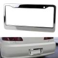 1PCS Chrome Stainless Steel Metal License Plate Frame Tag Cover With Screw Caps. 