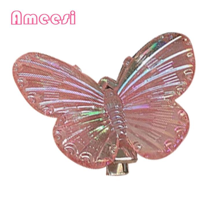 Ameesi Hair Pin Temperament Holographic Clear Butterflies Hair Barrette