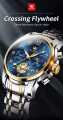 Olevs 2900 model Top Brand Moon Phase Watch Men Stainless Steel Waterpoof Luminous Fashion Skeleton Chronograph Wrist Watch for Men.