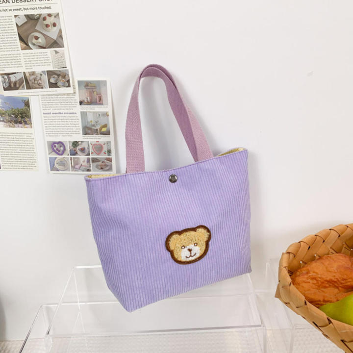 Little%20bear%20picture%20Mini%20lunch%20bag%20Adorable%20corduroy%20Corduroy%20handbag%20Schoolgirl%20cute%20bag%20for%20School%20lunch%20Office%20lunch%20Picnic%20Daily%20use%20Gift%20for%20girls%20-%20Image%205