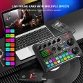 F998 Live Sound Card Audio Mixer Podcast, Voice Changer for Sound Effects Board for Microphone Karaoke. 