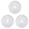 3 Replacement Mop Micro-Head Refill for 360° Magic Mop-Microfiber Replacement -Round Shape Standard Size (White-3 Pack). 
