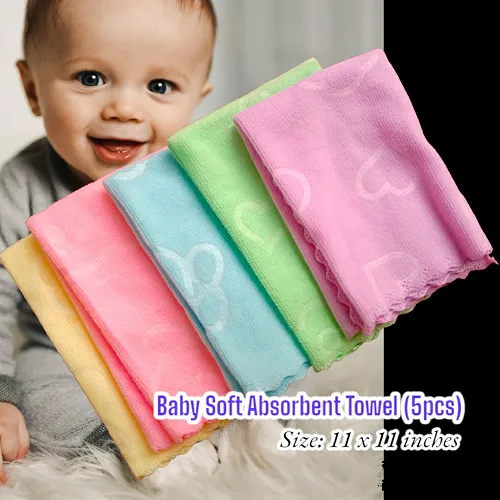 Soft Baby Handkerchief Towel - 5pcs/Pack Soft